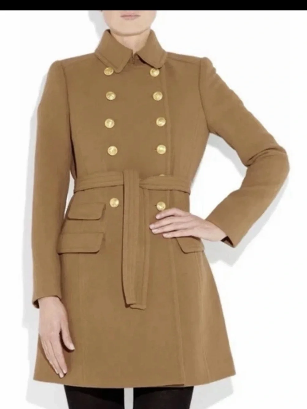 J. Crew townhouse Double-Breasted Wool Pea Coat in Camel Brown - Picture 4 of 4